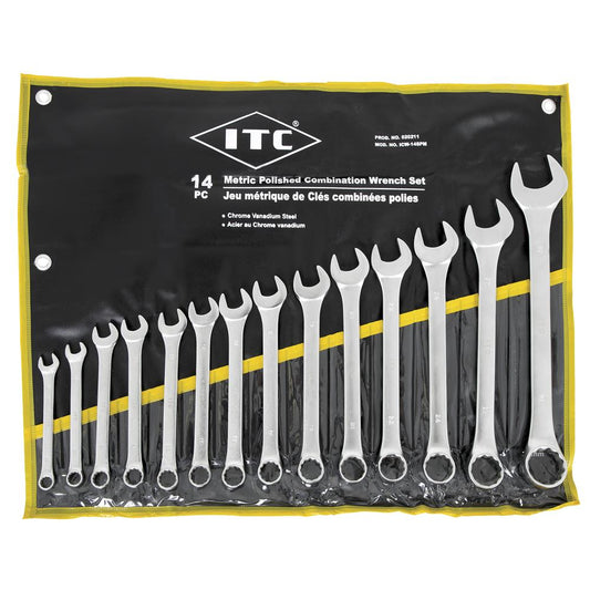 ITC, 14 PC Metric Polished Combination Wrench Set