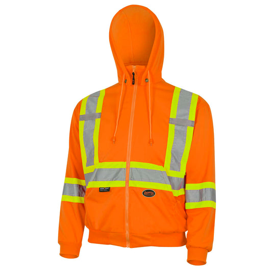 Hi-Viz Micro Fleece Zip Hoodie, Orange, SZ: 5XL