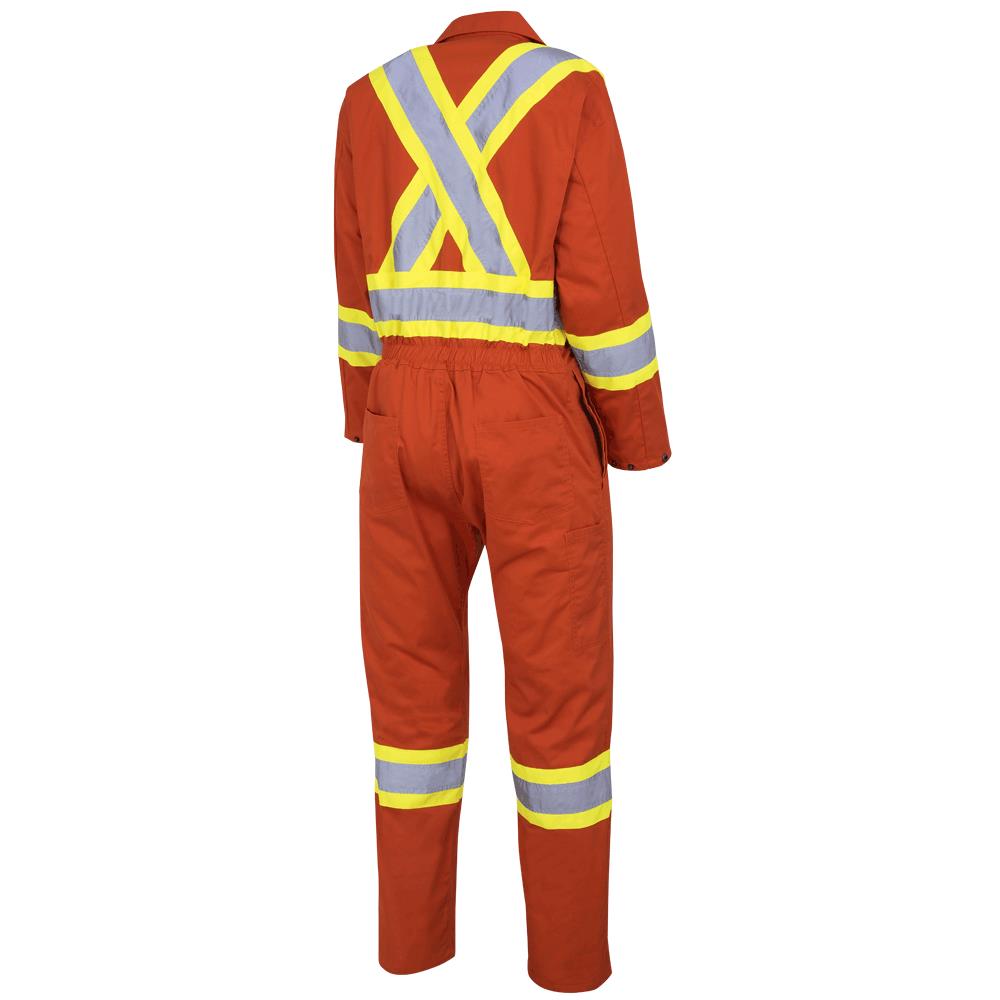 Combinaison de sécurité pour femme, polyester/coton, orange, SZ : M