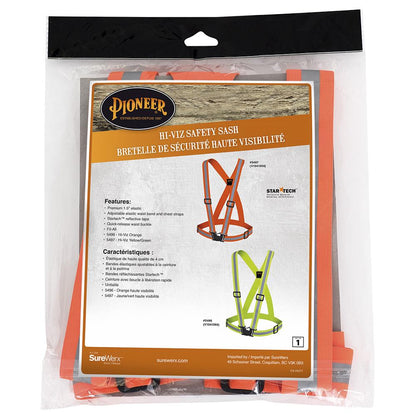 Bretelle de sécurité de 4 cm ajustable, détachable en 4 points avec sac, Orange, GR: O/S