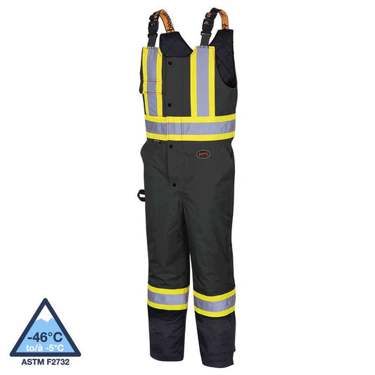 Salopette de sécurité matelassée imperméable haute visibilité, noire, SZ : L