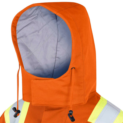 Capuches accessoires pour parkas ou combinaisons de sécurité matelassées résistantes aux flammes et aux arcs électriques, orange, SZ : O/S
