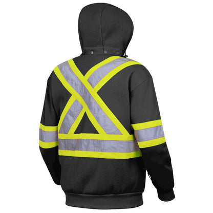 Hi-Viz Polyester Fleece Hoodie, Black, SZ: 4XL