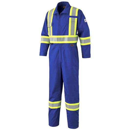 Hi-Viz FR-Tech® Flame Resistant 7 oz Coverall, Leg Zippers, Royal Blue, SZ: 56