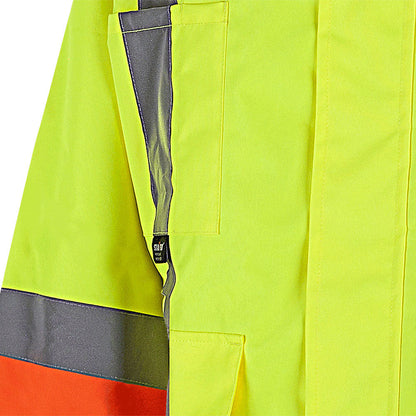 Hi-Viz Waterproof Quebec Winter Insulated Traffic Control Safety Jacket, Yellow, SZ: 4XL