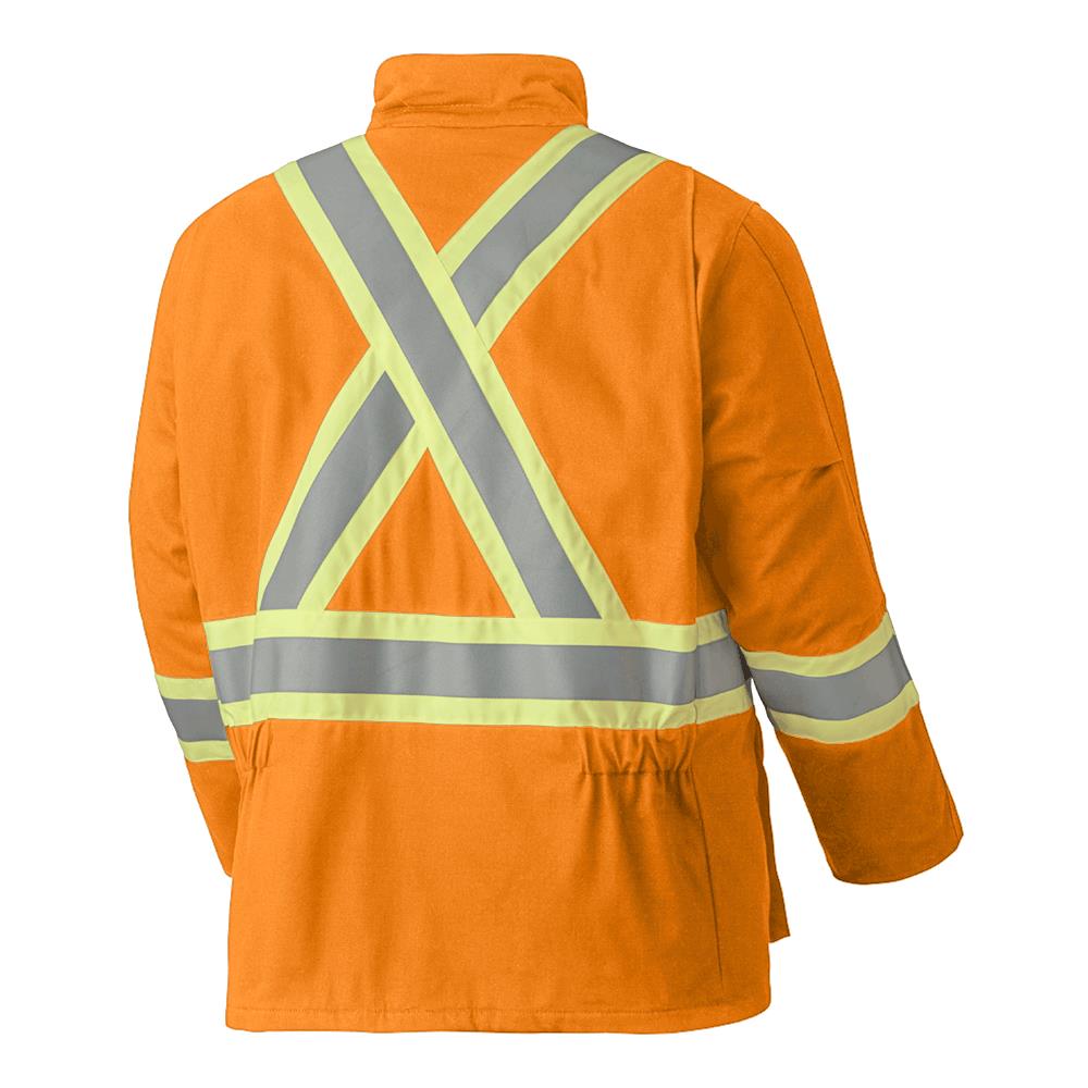 Parka de sécurité matelassée en coton ignifuge haute visibilité, orange, SZ : 4XL