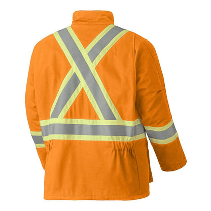 Parka de sécurité matelassée en coton ignifuge haute visibilité, orange, SZ : 4XL
