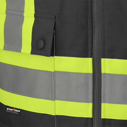Parkas de sécurité imperméables haute visibilité 7 en 1, noir, SZ : 4XL