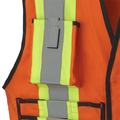 Gilets de sécurité ignifuges Hi-Viz FR-Tech® pour géomètres, orange, SZ : L