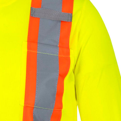 Chandail de sécurité à manches longues en polyester œil de perdrix, Jaune, GR: 2XL