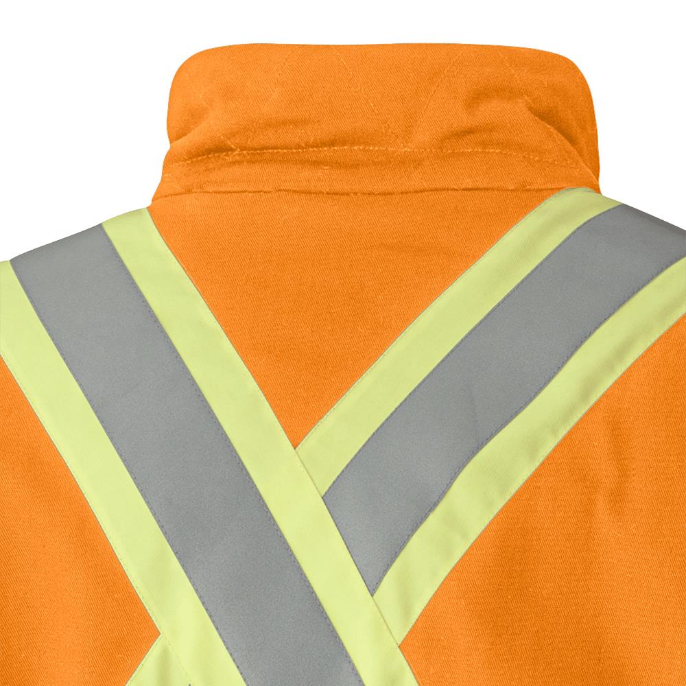 Parka de sécurité matelassée en coton ignifuge haute visibilité, orange, SZ : M
