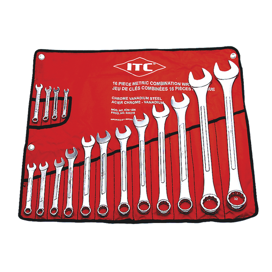 ITC, 16 pc Raised Panel Combination Wrench Set