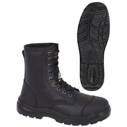 Bottes de travail en cuir de 8 po, noires, taille 7