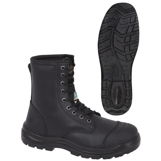 Bottes de travail en cuir de 8 po, noires, taille 7