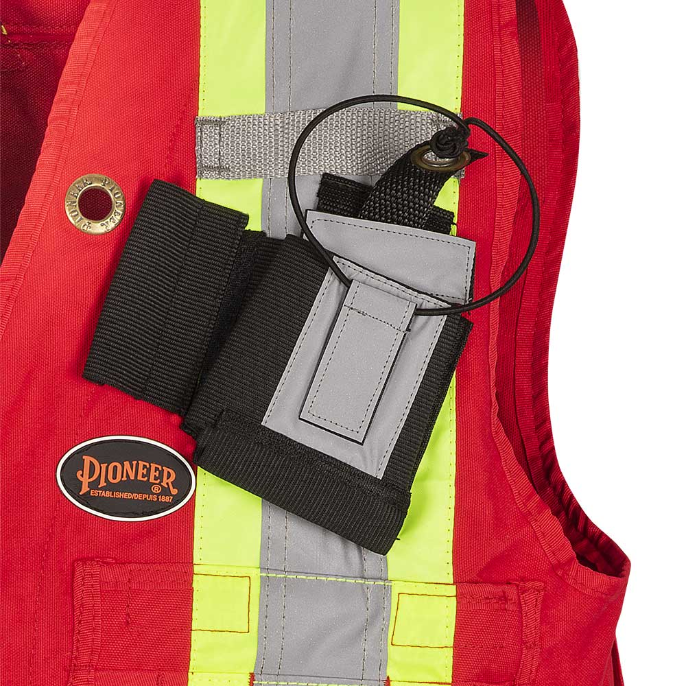 Gilets de sécurité en toile de coton, Rouge, GR: 5XL