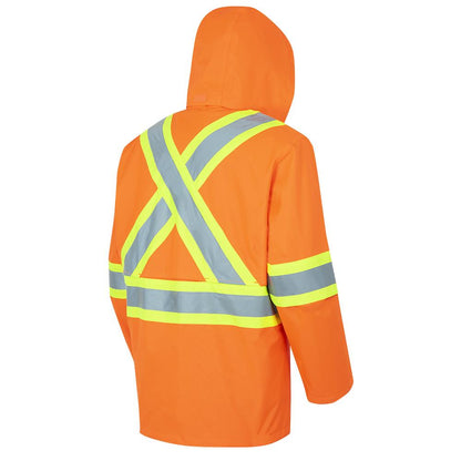 3-In-1 Safety Parka "The Rock" 300D Oxford Poly, Orange, SZ: XL