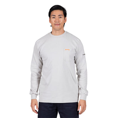 Chemise en coton à manches longues ignifuge, gris clair, SZ : XL