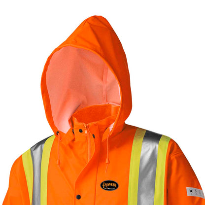 Flame Resistant Stretch Long Waterproof Coat, Orange, SZ: L