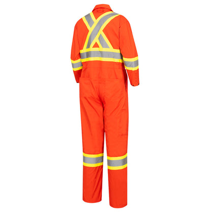 Combinaison de sécurité, polyester/coton, orange, taille : 44 grande taille