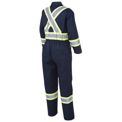 Combinaison de sécurité, polyester/coton, accès par fermeture éclair pour bottes, bleu marine, taille : 44