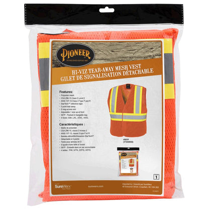 Veste de sécurité, Détachable, maille de poly, sac accrochable, orange, GR: S/M