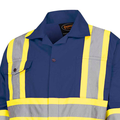 Combinaison de sécurité, polyester/coton, bleu, SZ : 50