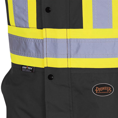 Salopette de sécurité matelassée imperméable haute visibilité, noire, SZ : XL