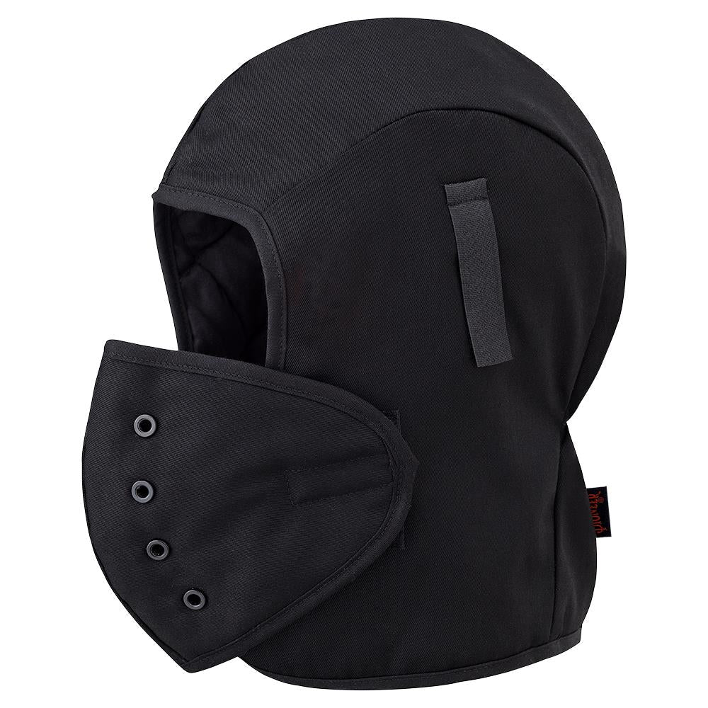 Doublure de casque de sécurité matelassée résistante aux flammes avec embout buccal, noir, SZ : O/S