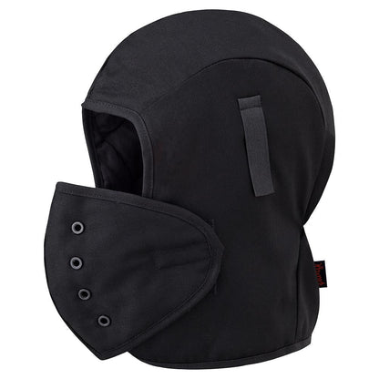 Doublure de casque de sécurité matelassée résistante aux flammes avec embout buccal, noir, SZ : O/S