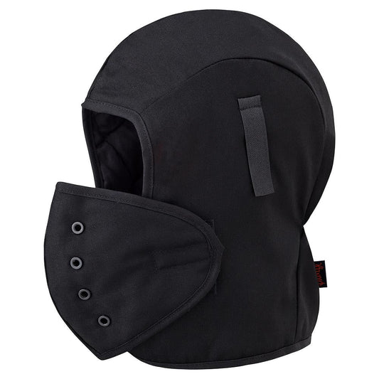 Doublure de casque de sécurité matelassée résistante aux flammes avec embout buccal, noir, SZ : O/S