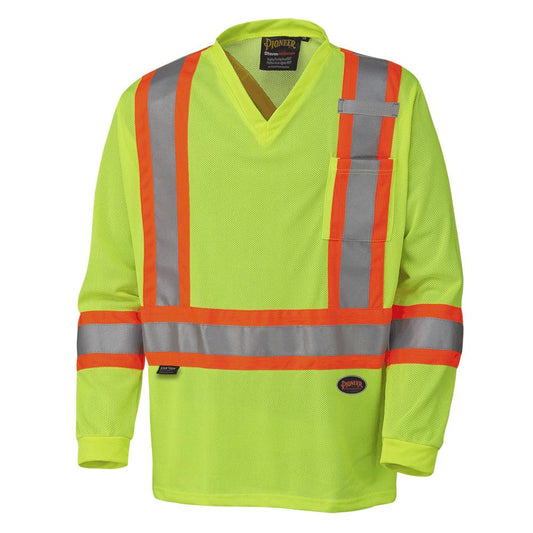 Chandail de sécurité à manches longues, micro-maille de poly, jaune, GR: 2XL