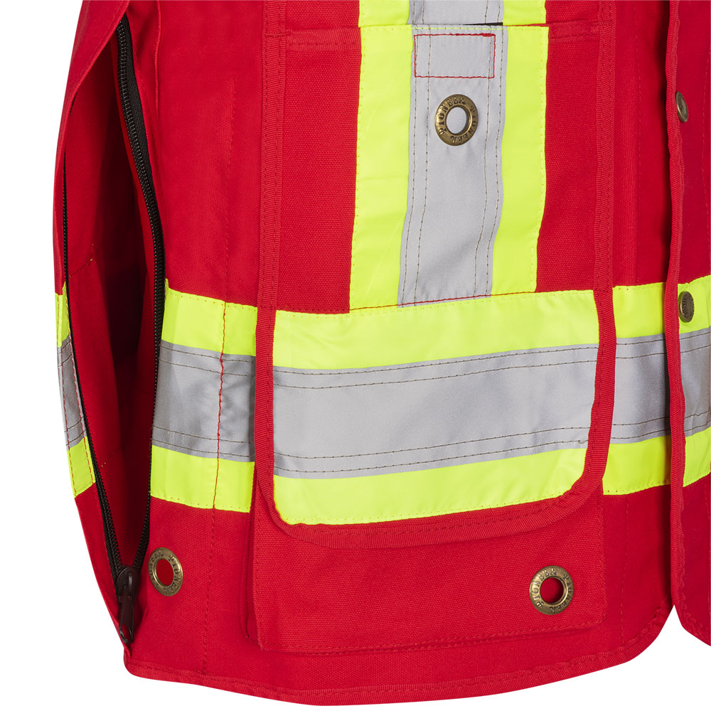 Gilets de sécurité en toile de coton, Rouge, GR: 5XL