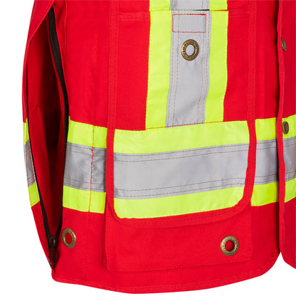 Gilets de sécurité en toile de coton, Rouge, GR: 5XL