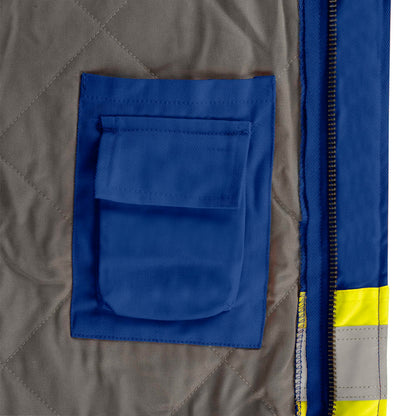 Combinaison de sécurité en coton matelassé ignifuge haute visibilité, bleu roi, SZ : 3XL