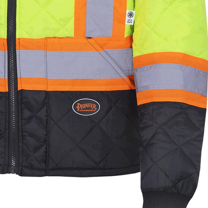 Veste matelassée haute visibilité pour congélateur, jaune/noir, SZ : 5XL