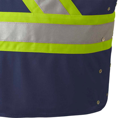 Veste de sécurité haute visibilité à côtés ajustables, Bleu Marine, GR: P/M