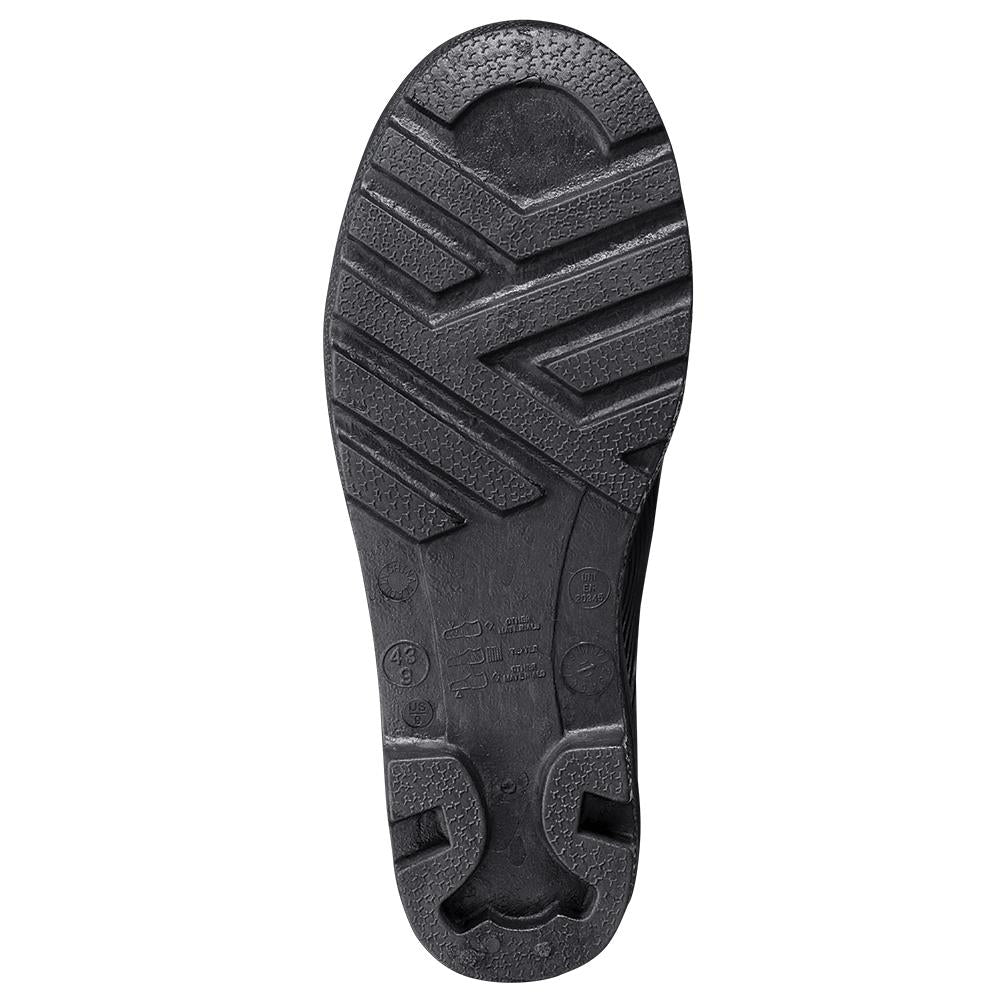 Bottes en PVC avec embout en acier et plaque, noires, SZ : 6