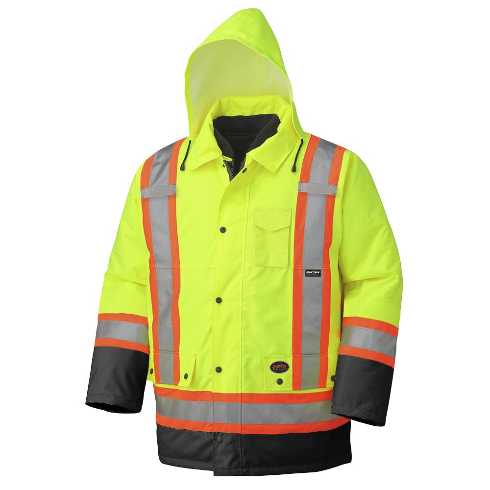 Parkas de sécurité imperméables haute visibilité 7 en 1, jaune/noir, SZ : 5XL