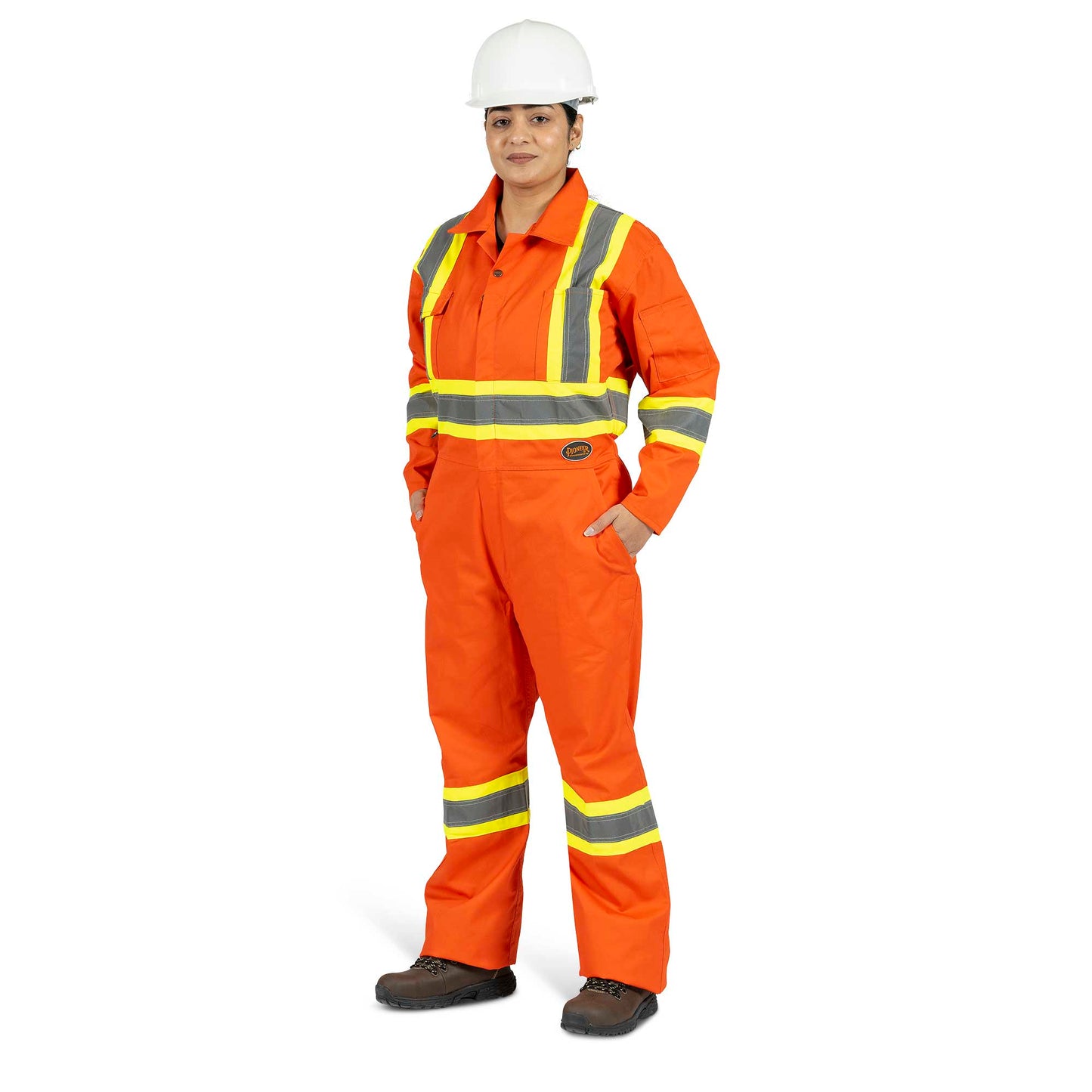 Combinaison de sécurité pour femme, polyester/coton, orange, SZ : XS
