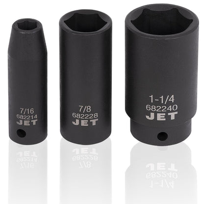 JET 13 PC 1/2" DR Deep SAE Impact Socket Set - 6 Point