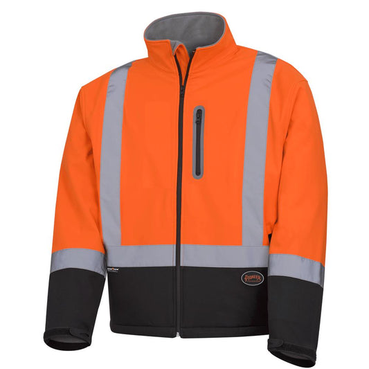 Vestes de sécurité à coque souple haute visibilité, résistance mécanique, orange, SZ : 4XL