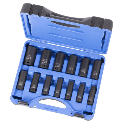 JET 13 PC 1/2" DR Deep SAE Impact Socket Set - 6 Point