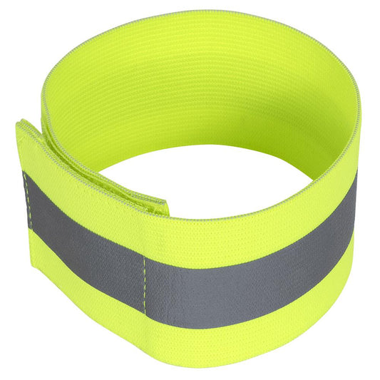 Hi-Viz Elastic Arm Bands, 2in, Yellow, pair, SZ: O/S