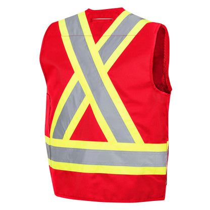 Gilet de superviseur CSA - 600 Denier, Rouge, GR: M