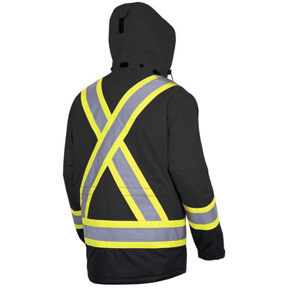 Hi-Viz Waterproof Insulated Heated Safety Jacket, Black, SZ: M
