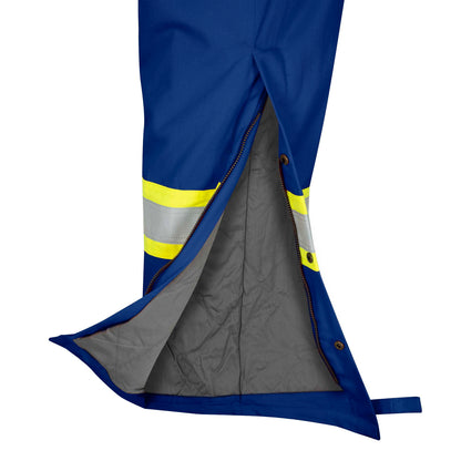 Combinaison de sécurité matelassée en coton ignifuge haute visibilité, bleu roi, SZ : XL