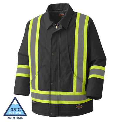Parkas de sécurité, en coton matelassé, noir, SZ : S