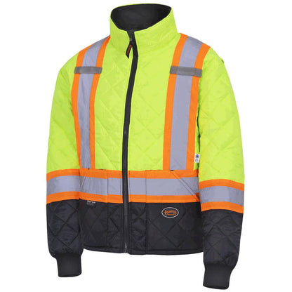 Veste matelassée haute visibilité pour congélateur, jaune/noir, SZ : 2XL