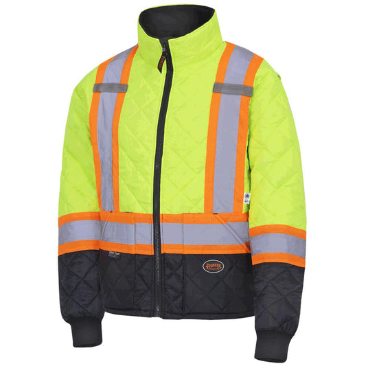 Veste matelassée haute visibilité pour congélateur, jaune/noir, SZ : 2XL