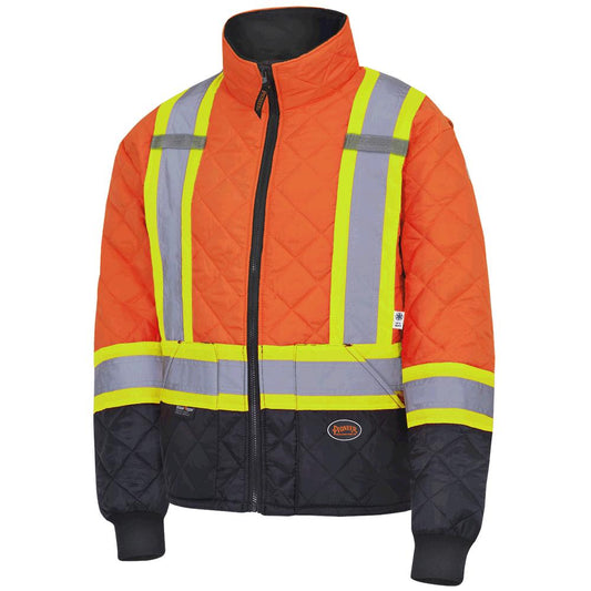 Veste matelassée haute visibilité pour congélateur, orange/noir, SZ : M